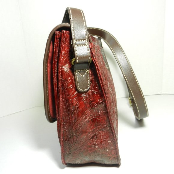 Fossil Bags Fossil Paisley Tooled Leather Poshmark